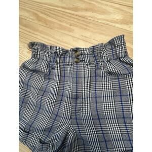 American Eagle High Rise Shorts Womens Size 4 Houndstooth Plaid Black White Blue